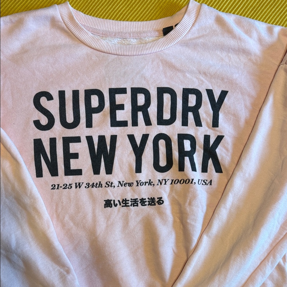 Superdry Light Pink Crewneck with Black Print